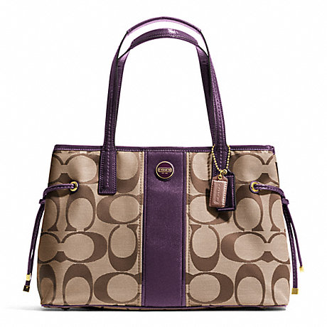 COACH F21949 SIGNATURE STRIPE CARRYALL ONE-COLOR