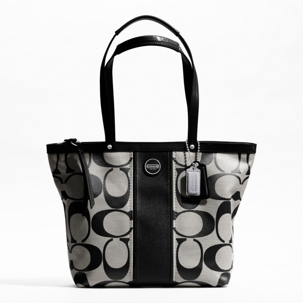 COACH f21950 SIGNATURE STRIPE TOTE 