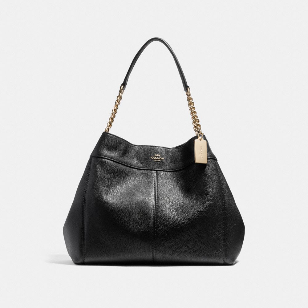 LEXY CHAIN SHOULDER BAG - f22210 - LIGHT GOLD/BLACK