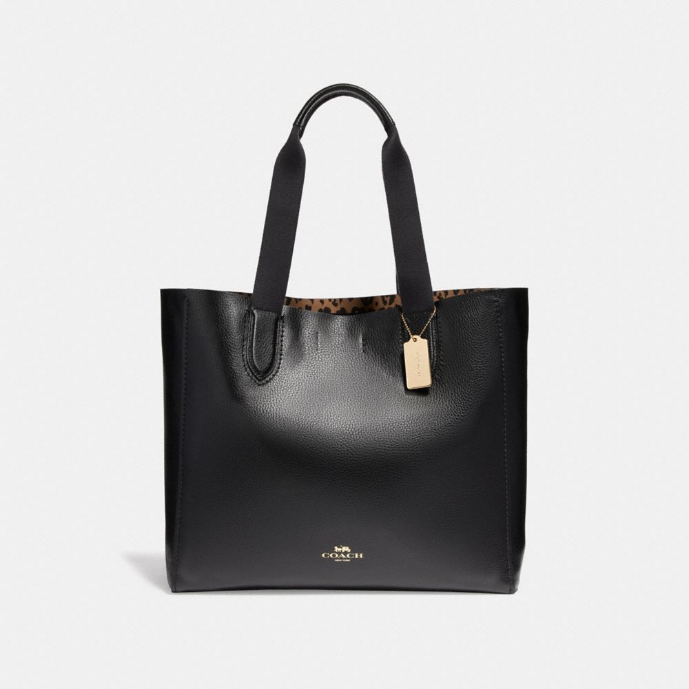 COACH F22218 - LARGE DERBY TOTE LIGHT GOLD/BLACK