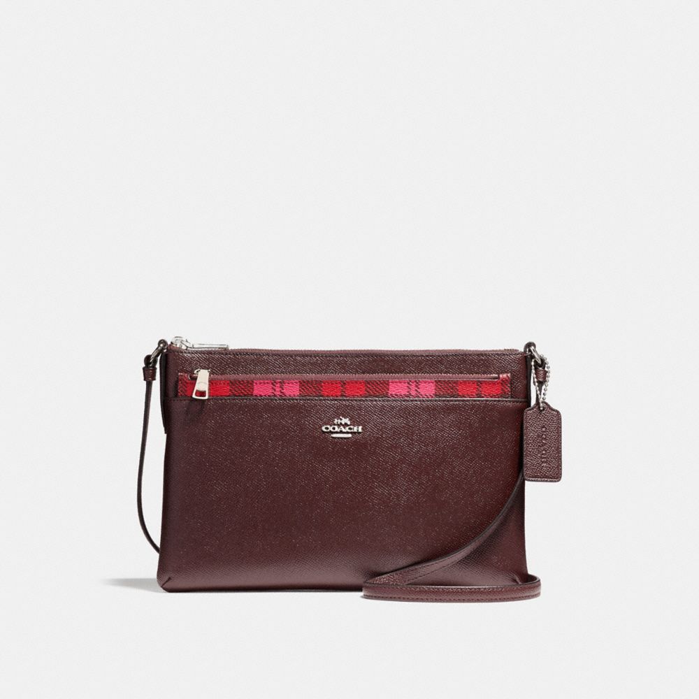 EAST/WEST POP CROSSBODY WITH SHADOW PLAID PRINT - COACH f22252 -  SVMRV