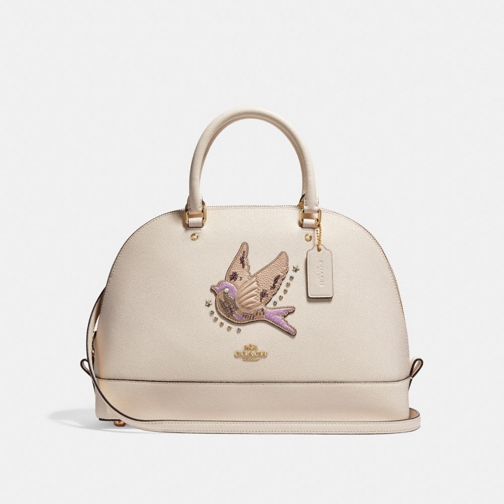 COACH SIERRA SATCHEL WITH BIRD - LIGHT GOLD/CHALK - f22255