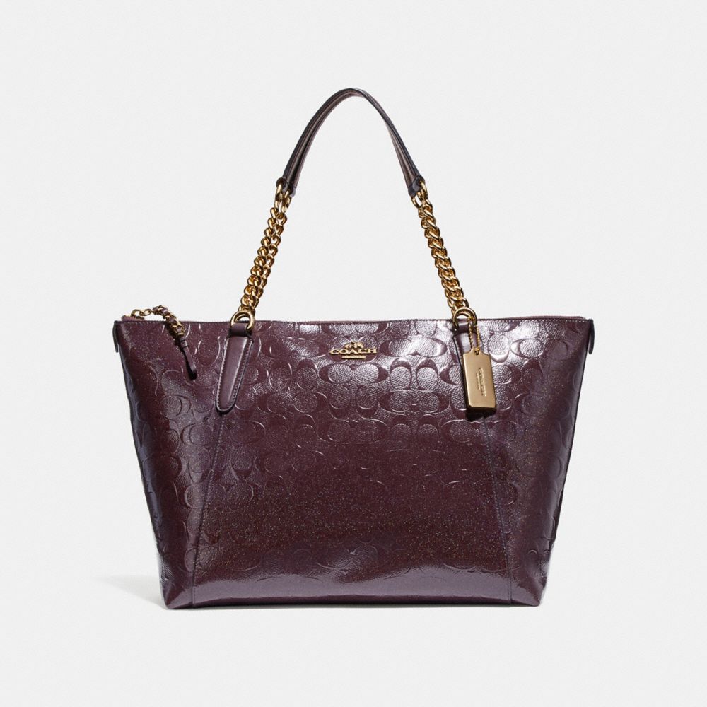 COACH AVA CHAIN TOTE - LIGHT GOLD/OXBLOOD 1 - f22260