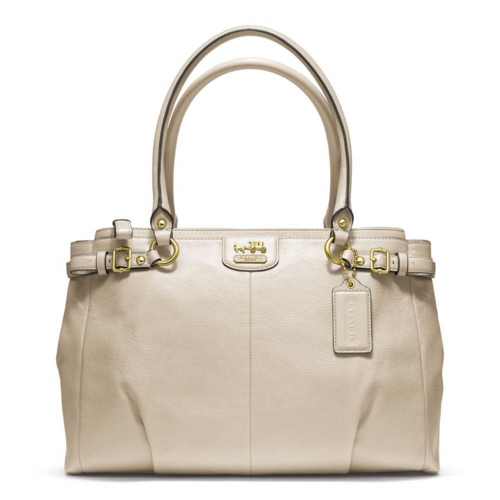 MADISON KARA CARRYALL IN LEATHER - BRASS/PARCHMENT - COACH F22262