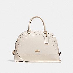 SIERRA SATCHEL WITH STARDUST STUDS - f22300 - LIGHT GOLD/CHALK