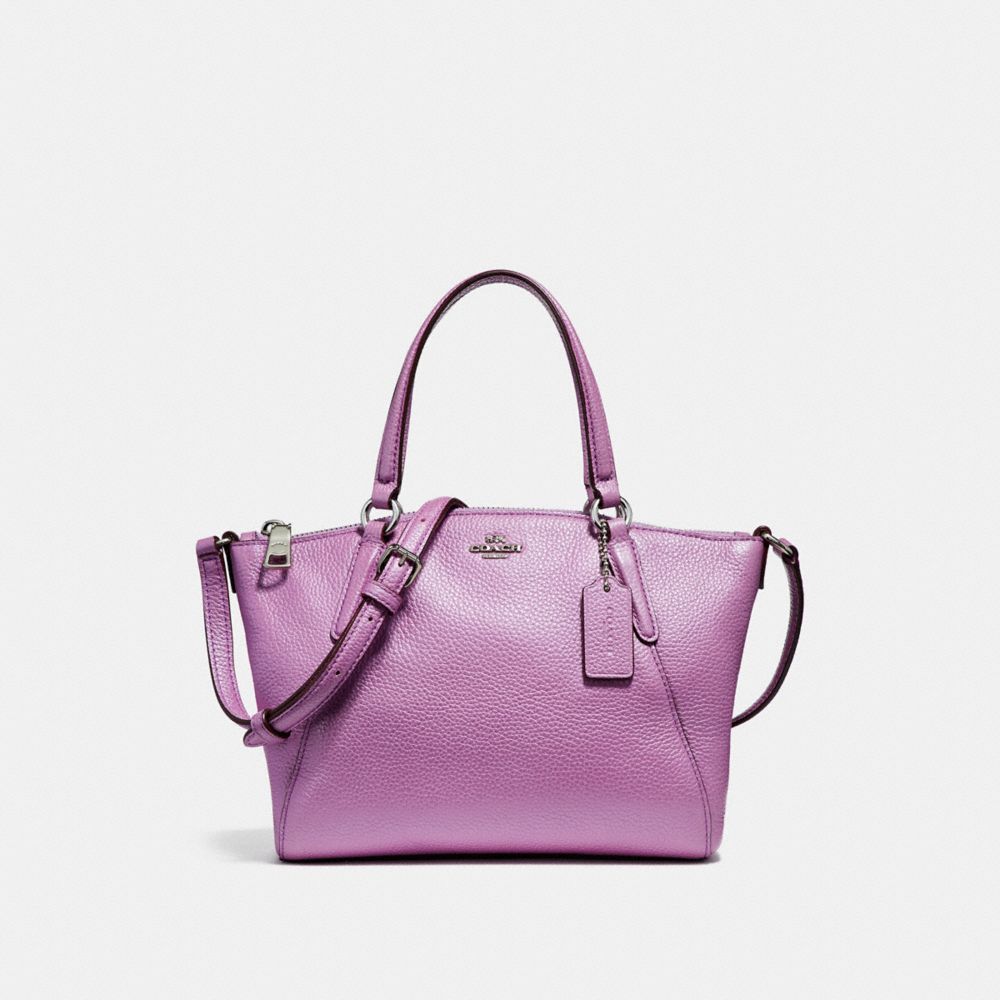 MINI KELSEY SATCHEL IN METALLIC PEBBLE LEATHER - COACH f22316 -  SILVER/METALLIC LILAC