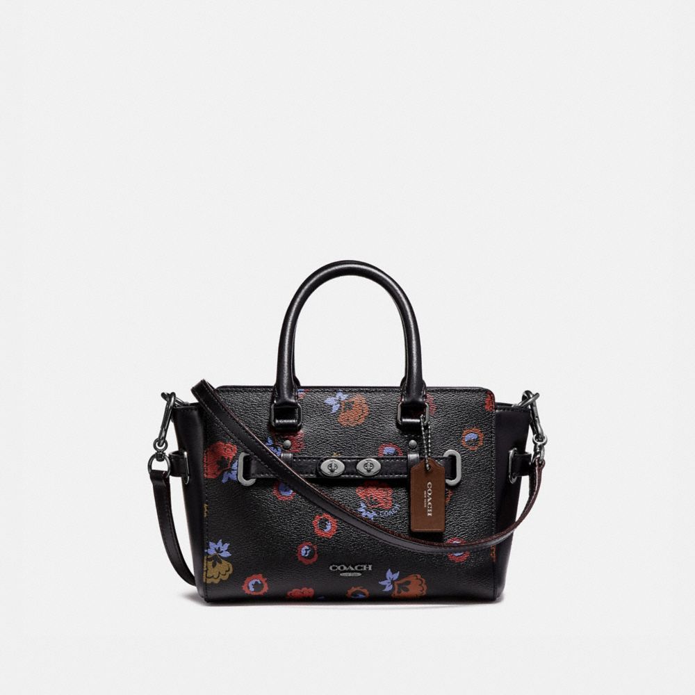 MINI BLAKE CARRYALL WITH PRIMROSE FLORAL PRINT - COACH f22318 -  ANTIQUE NICKEL/BLACK MULTI