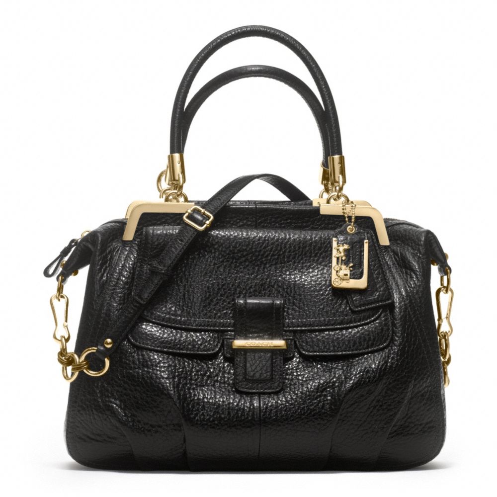 MADISON PINNACLE PEBBLED LEATHER LILLY - GOLD/BLACK - COACH F22330