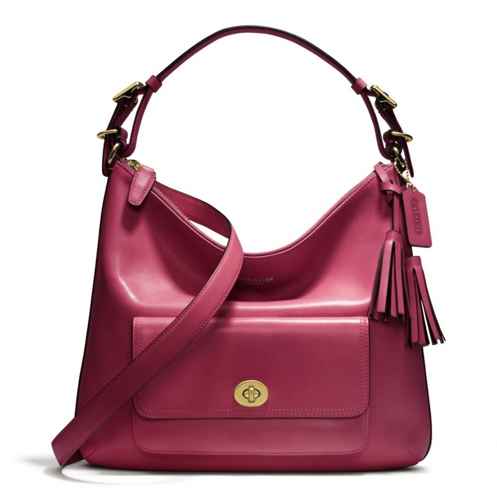 COACH f22381 LEATHER COURTENAY HOBO BRASS/DEEP PORT