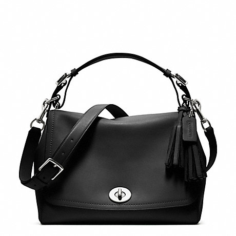 COACH f22383 ROMY TOP HANDLE IN LEATHER  SILVER/BLACK