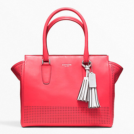 COACH f22390 PERFORATED LEATHER MEDIUM CANDACE CARRYALL 