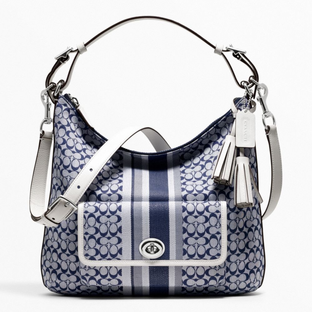 COACH F22394 Signature Stripe Courtenay Hobo 