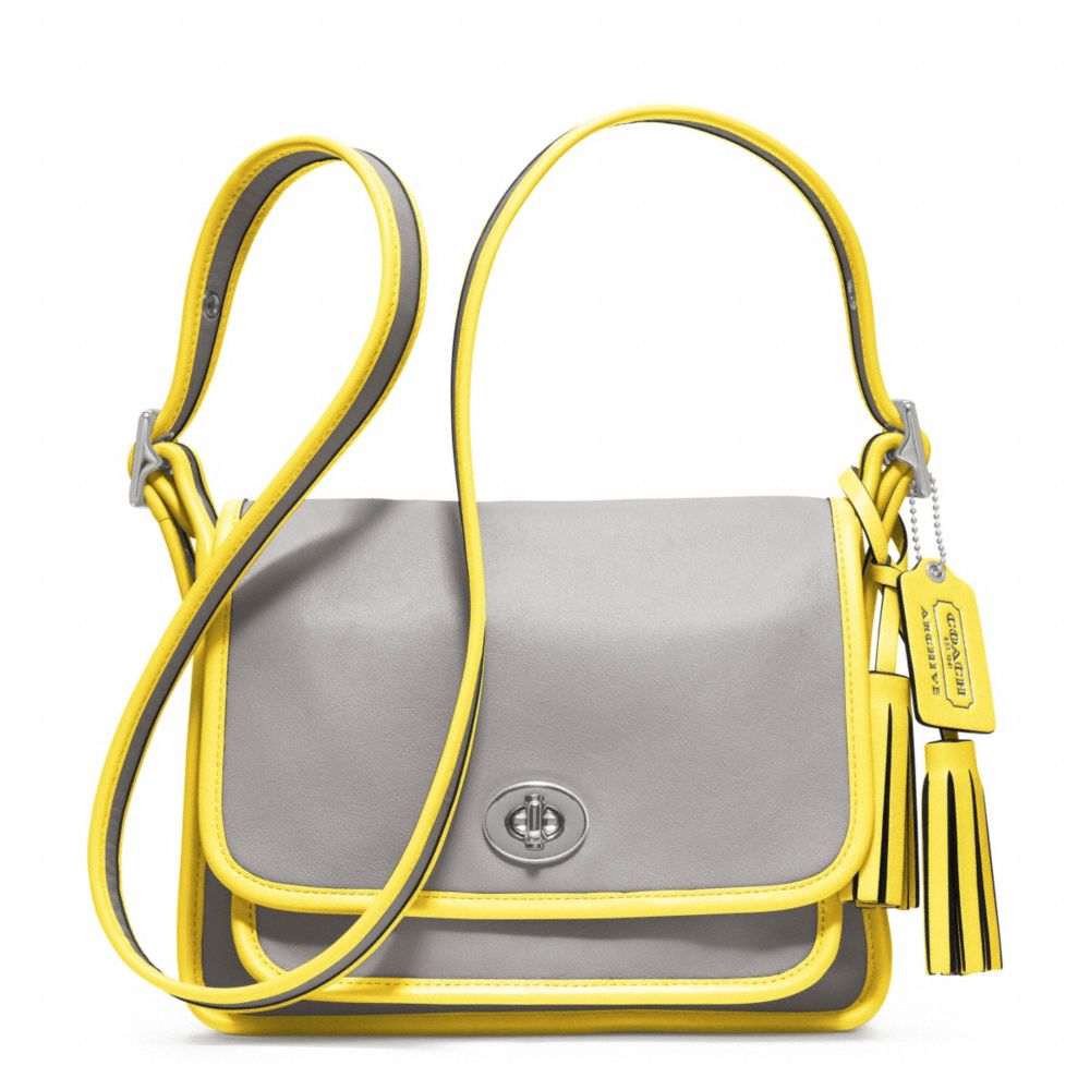 COACH ARCHIVAL TWO TONE LEATHER RAMBLER - SILVER/GREY/LEMON - f22408