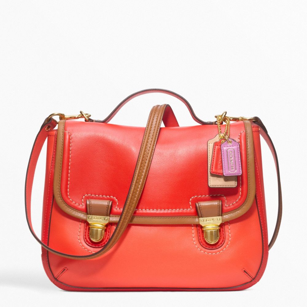 COACH f22427 POPPY LEATHER COLORBLOCK DYLAN FLAP SATCHEL 