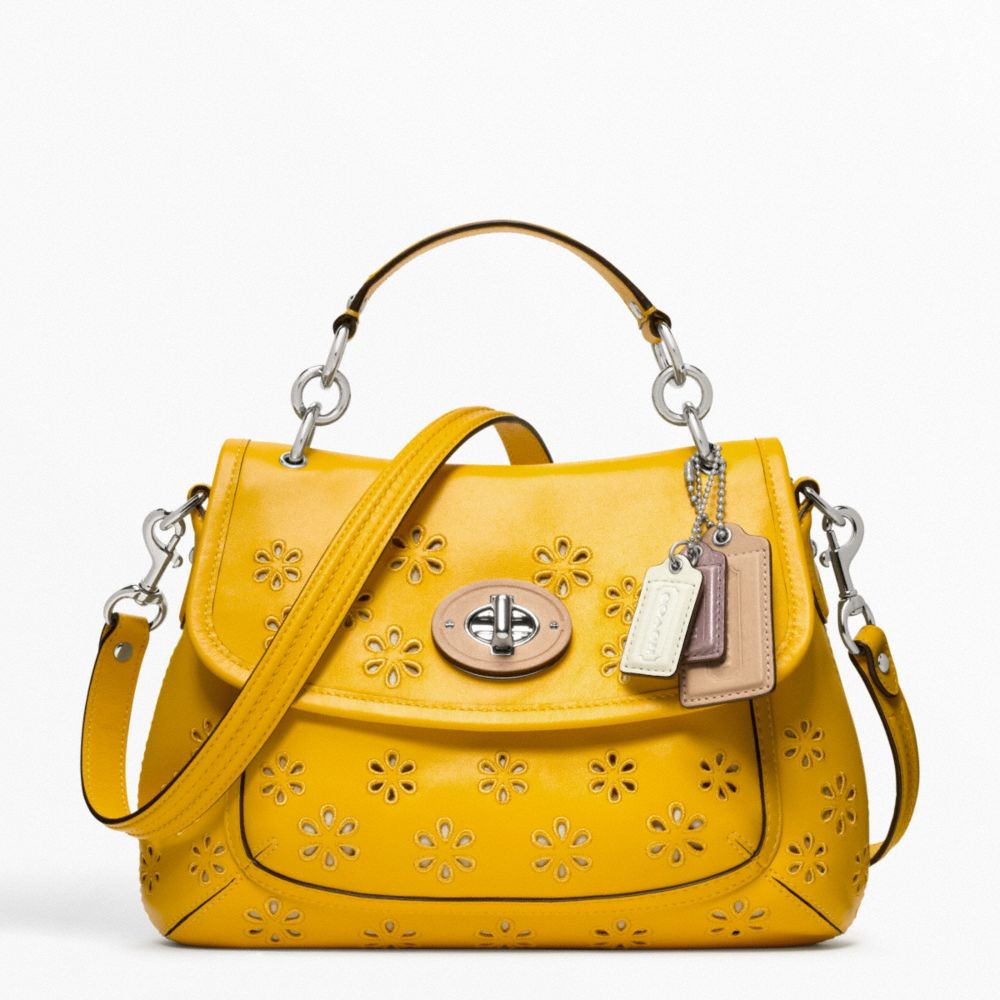 COACH POPPY EYELET LEATHER TOP HANDLE CROSSBODY - ONE COLOR - F22437