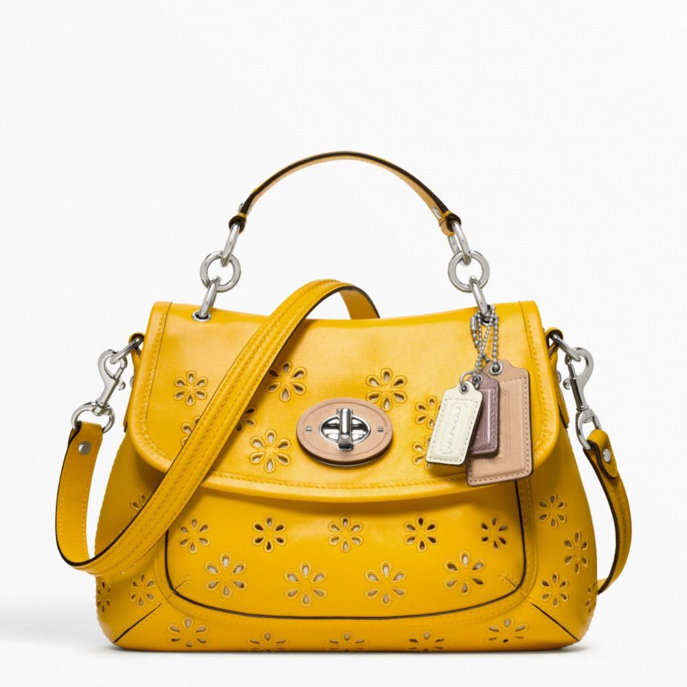 COACH F22437 POPPY EYELET LEATHER TOP HANDLE CROSSBODY ONE-COLOR