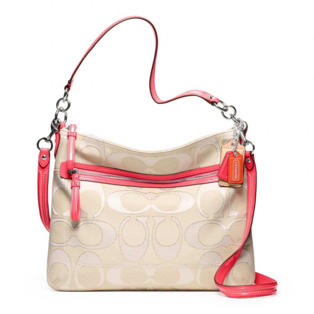 COACH POPPY SIGNATURE METALLIC OUTLINE PERRI HIPPIE - SILVER/LIGHT GOLDGHT KHAKI/CYCLAMEN - f22456