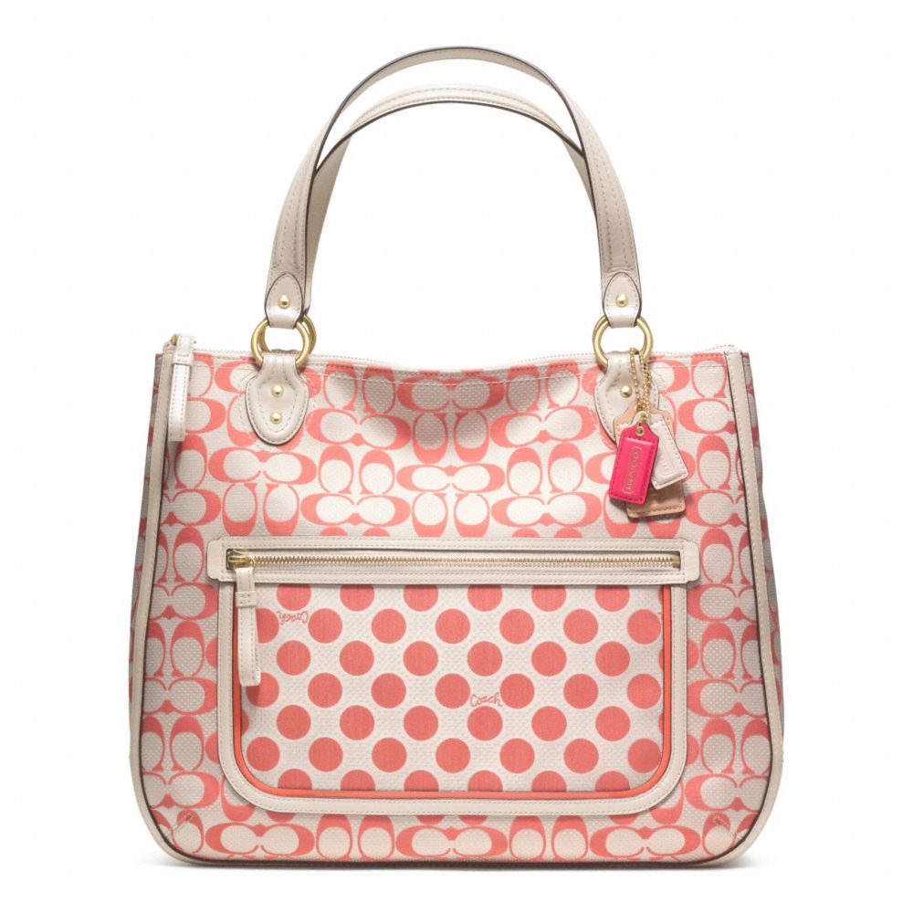 POPPY SIGNATURE C DOT HALLIE TOTE COACH F22473