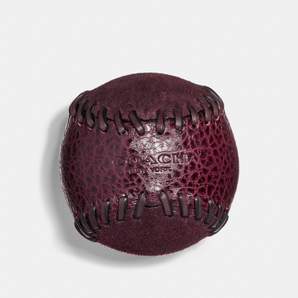 COACH BASEBALL STITCH PAPERWEIGHT - OXBLOOD/BLACK - F22500