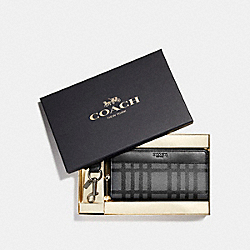 ACCORDION WALLET WITH WILD PLAID PRINT - COACH f22533 - GRAPHITE/BLACK PLAID