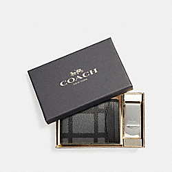 3-IN-1 CARD CASE WITH WILD PLAID PRINT - COACH f22535 - GRAPHITE/BLACK PLAID