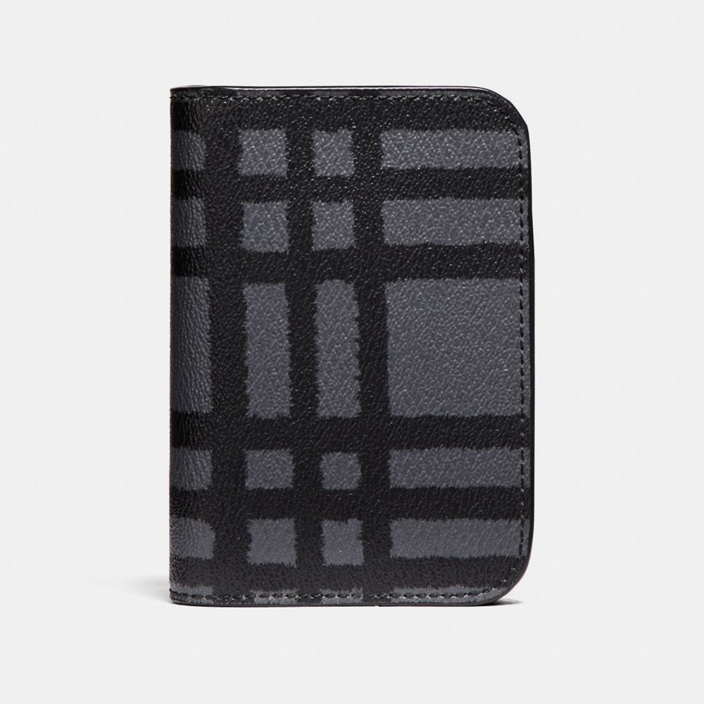 COACH F22536 Grooming Kit With Wild Plaid Print GRAPHITE/BLACK PLAID
