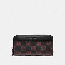 COACH ACCORDION WALLET WITH GRAPHIC CHECKER PRINT - OXBLOOD MULTI CHECKER - F22542