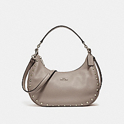 EAST/WEST HARLEY HOBO WITH LACQUER RIVETS - COACH f22548 - SILVER/FOG