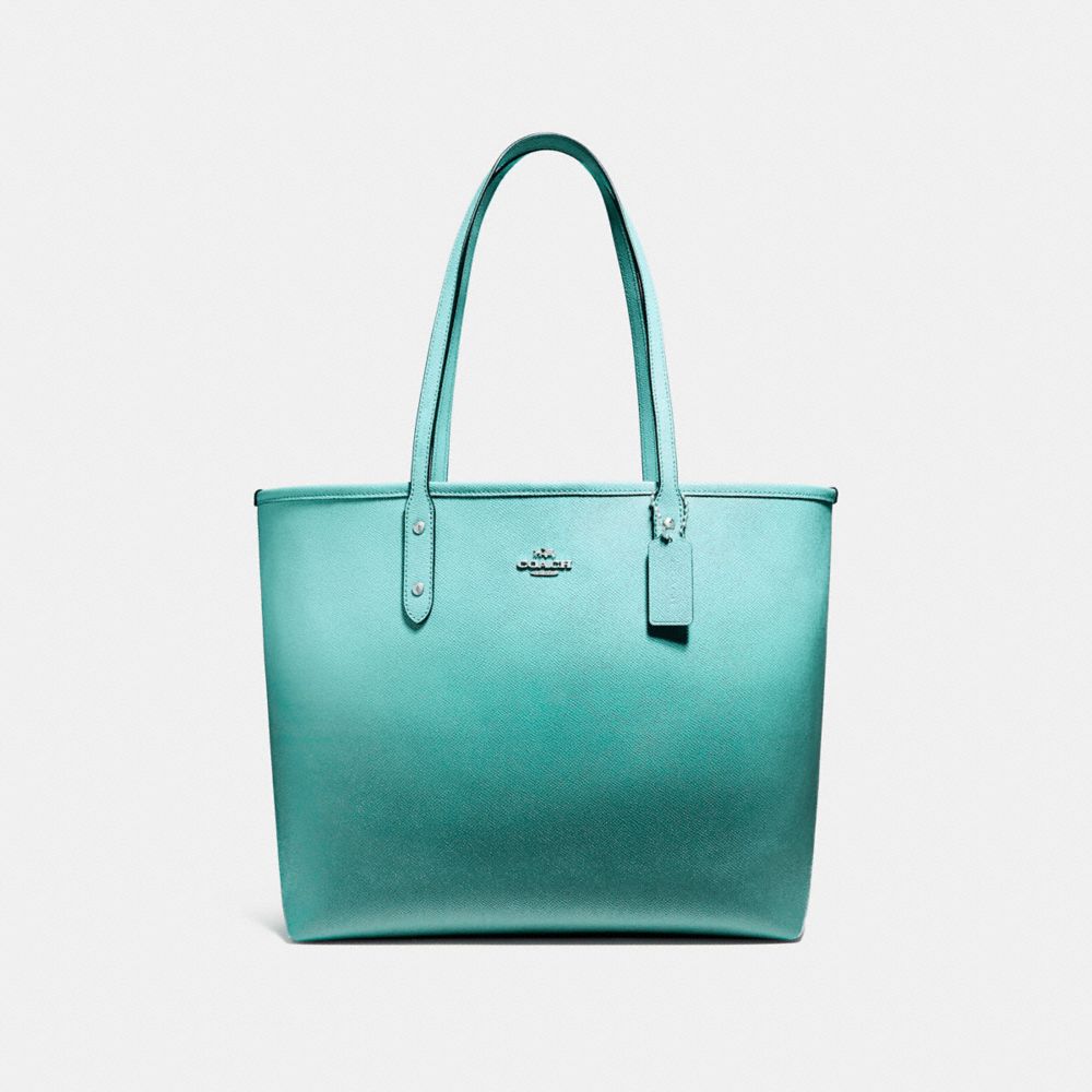 OPEN CITY TOTE - f22560 - SILVER/SEA GREEN