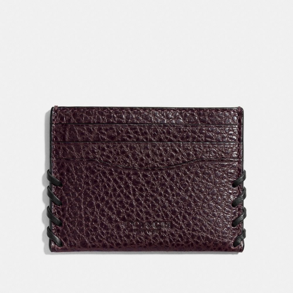 COACH BOXED RIP AND REPAIR CARD CASE - OXBLOOD - F22694