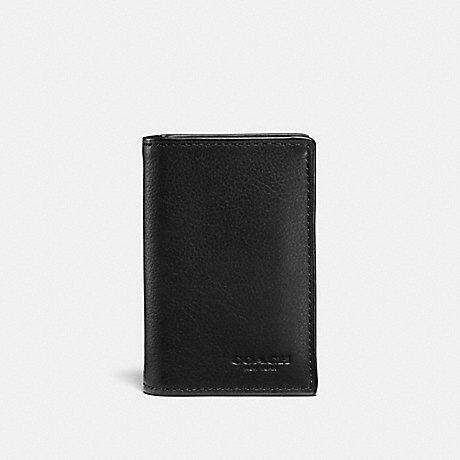 COACH BOXED BIFOLD CARD CASE - BLACK - F22695