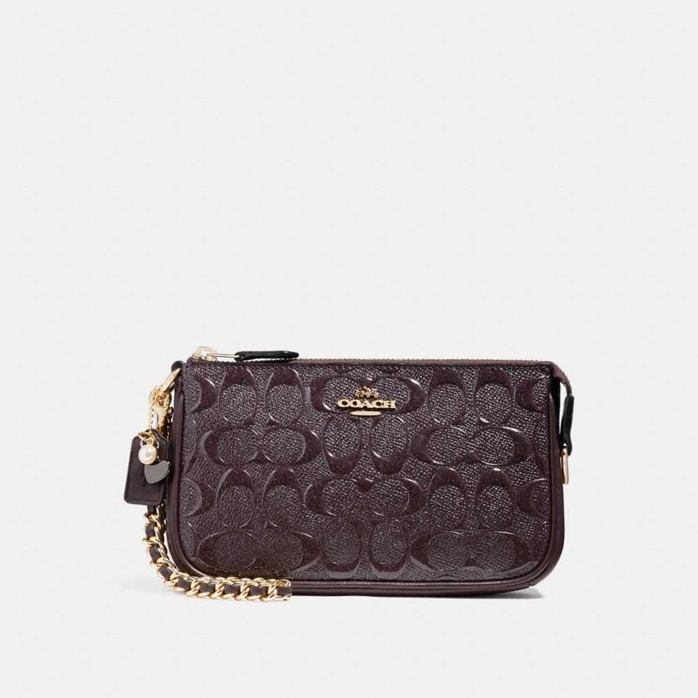 LARGE WRISTLET 19 WITH CHAIN - LIGHT GOLD/OXBLOOD 1 - COACH F22698