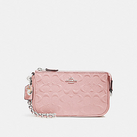 COACH LARGE WRISTLET 19 WITH CHAIN - SILVER/BLUSH 2 - f22698