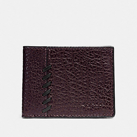 COACH F22707 BOXED RIP AND REPAIR SLIM BILLFOLD WALLET OXBLOOD