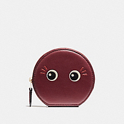 GLITTER FLIRTY ROUND COIN CASE - COACH f22737 - LIGHT GOLD/MULTICOLOR 1