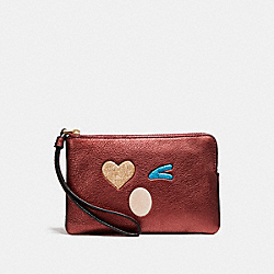 CORNER ZIP WRISTLET WITH GLITTER HEART - f22738 - LIGHT GOLD/MULTICOLOR 1