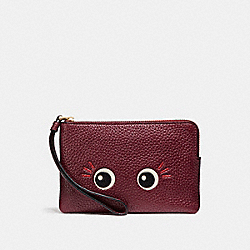 CORNER ZIP WRISTLET WITH GLITTER FLIRTY - COACH f22739 - LIGHT GOLD/MULTICOLOR 1