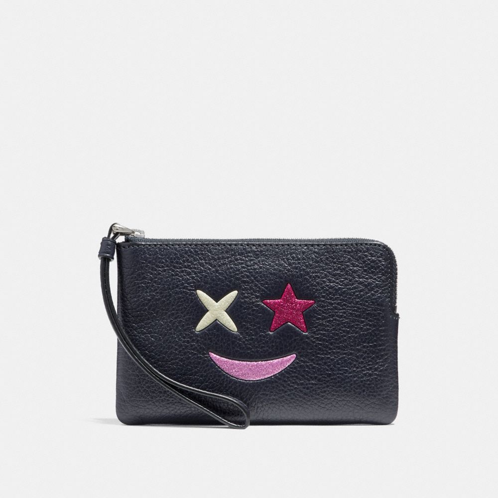 CORNER ZIP WRISTLET WITH GLITTER STAR - SILVER/MULTICOLOR 1 - COACH F22740