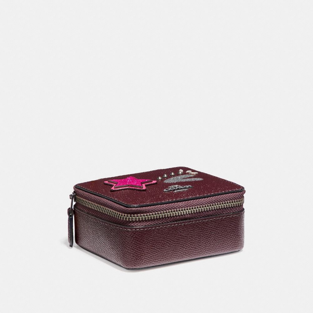 JEWELRY BOX - COACH f22760 - BLACK ANTIQUE NICKEL/OXBLOOD 1