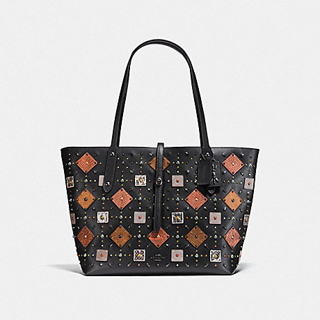 COACH F22793 MARKET TOTE WITH PRAIRIE RIVETS BP/BLACK