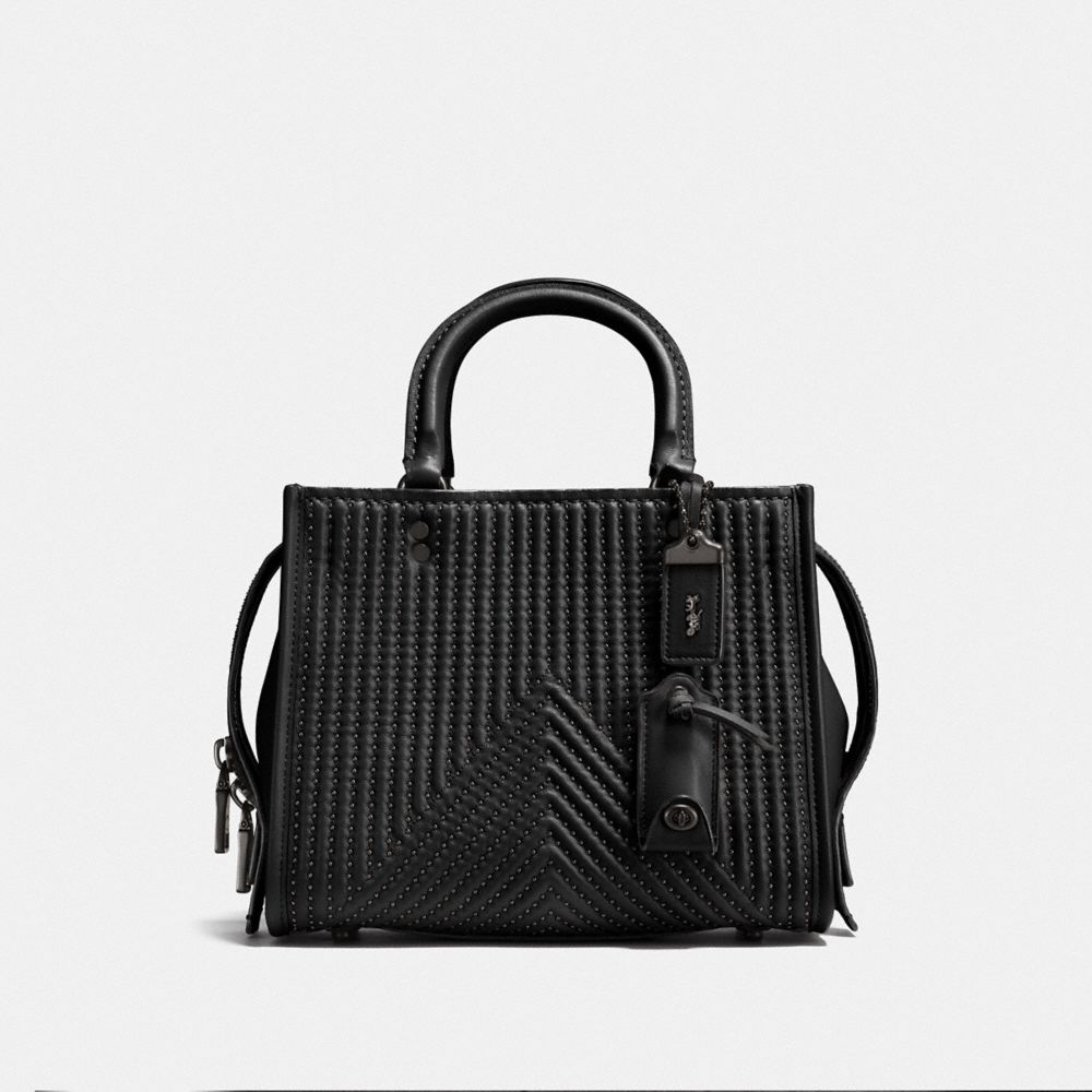 COACH F22797 ROGUE 25 WITH QUILTING AND RIVETS BP/BLACK