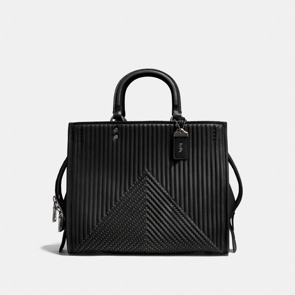COACH ROGUE WITH QUILTING AND RIVETS - BP/BLACK - F22809