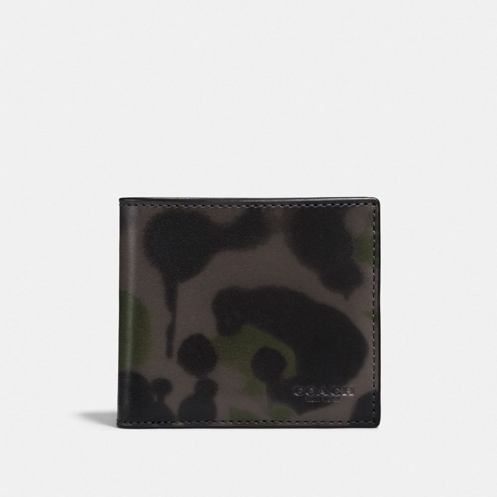 COACH F22824 - COIN WALLET WITH WILD BEAST PRINT CHARCOAL