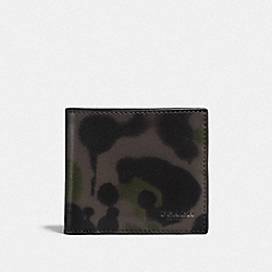 COACH COIN WALLET WITH WILD BEAST PRINT - CHARCOAL - F22824