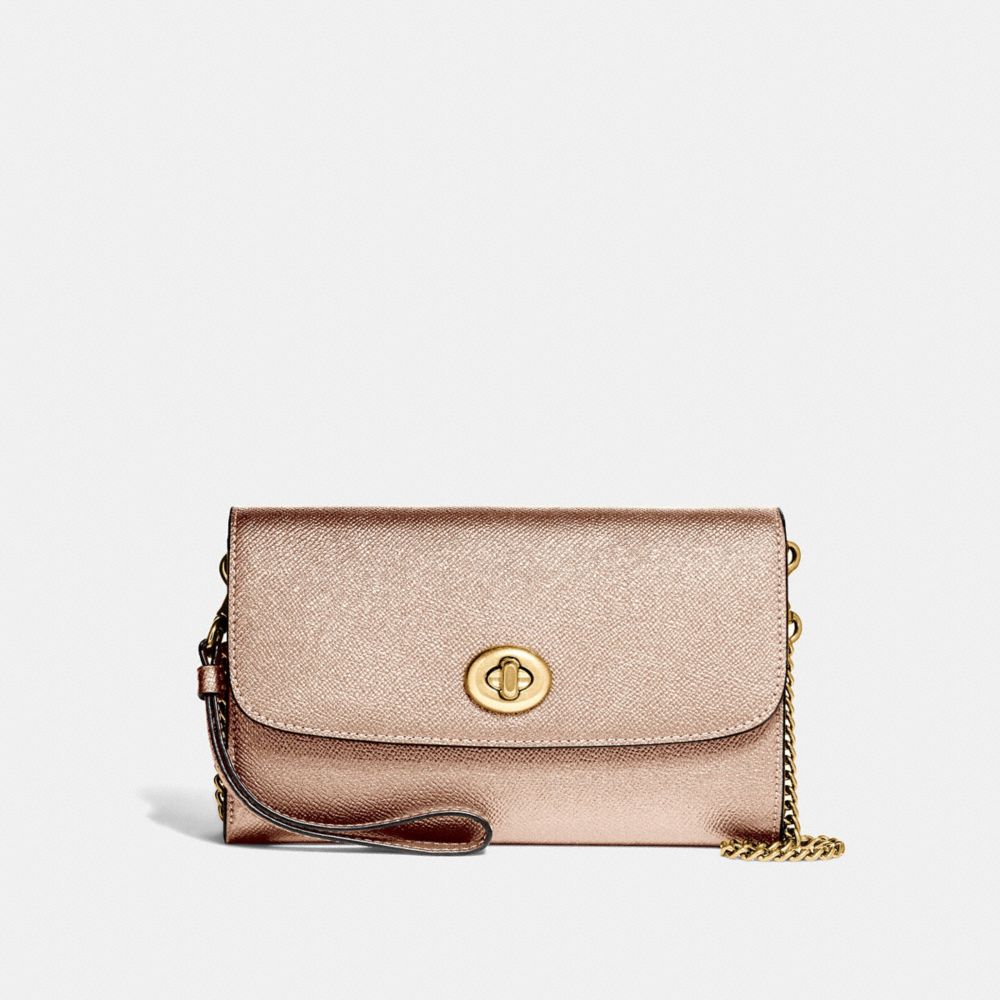 COACH F22828 CHAIN CROSSBODY ROSE GOLD/LIGHT GOLD