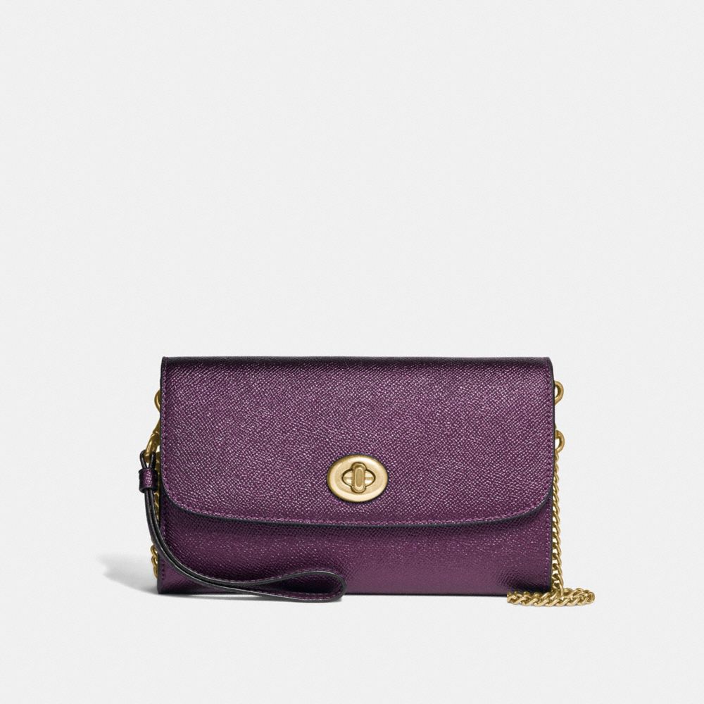 CHAIN CROSSBODY - METALLIC RASPBERRY/LIGHT GOLD - COACH F22828