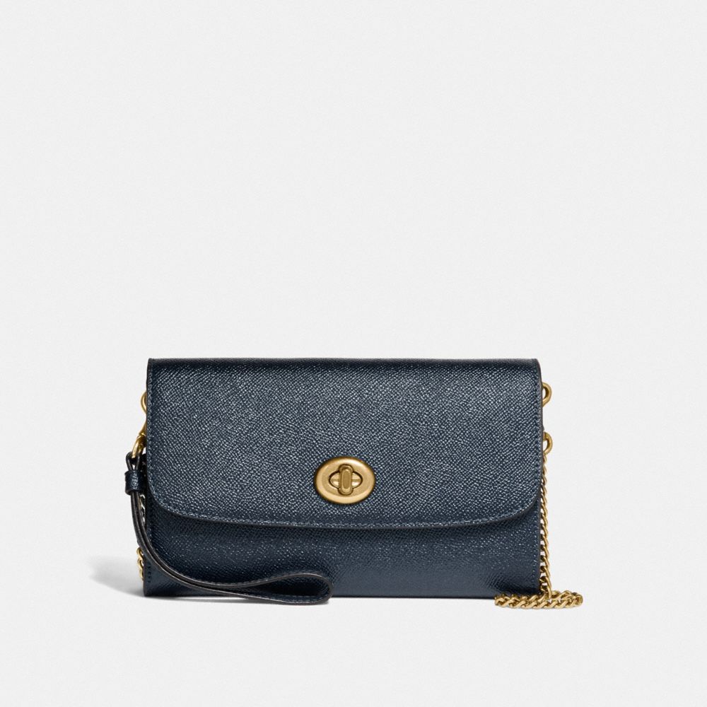 CHAIN CROSSBODY - F22828 - METALLIC DENIM/LIGHT GOLD