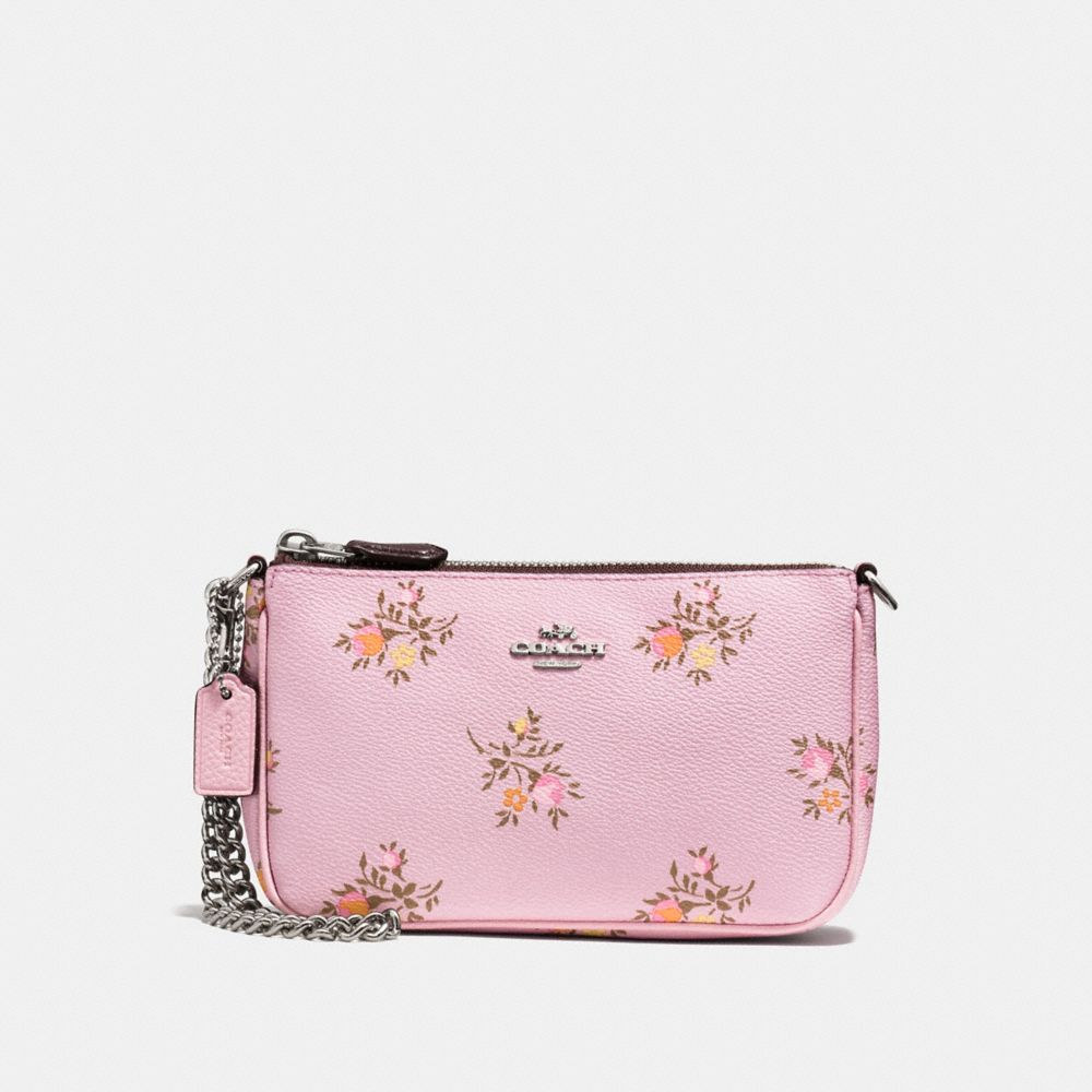 COACH NOLITA WRISTLET 19 WITH CROSS STITCH FLORAL PRINT - LILY CROSS STITCH FLORAL/SILVER - F22834