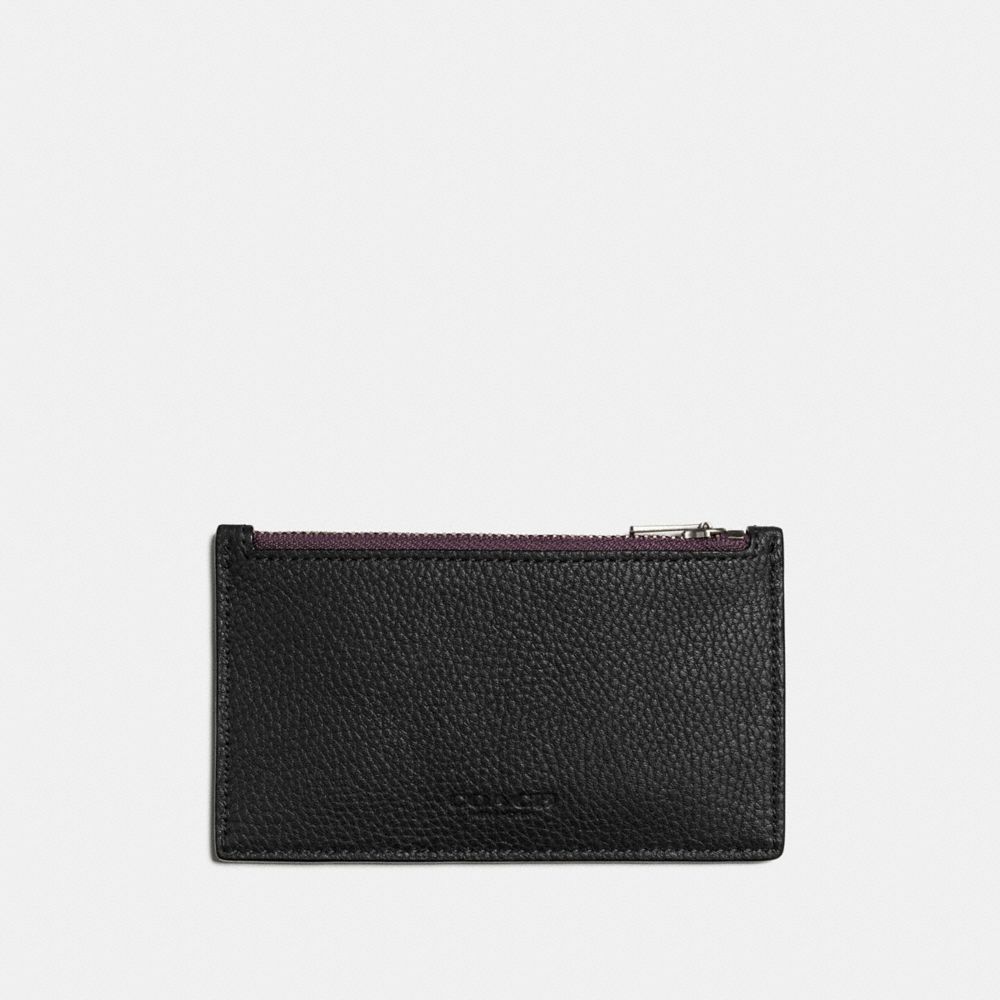 ZIP CARD CASE - F22837 - OXBLOOD/BLACK