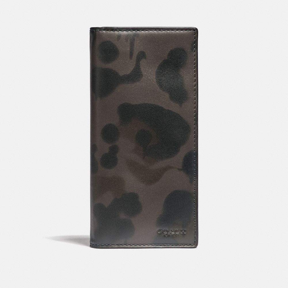 COACH F22845 - BREAST POCKET WALLET WITH WILD BEAST PRINT CHARCOAL